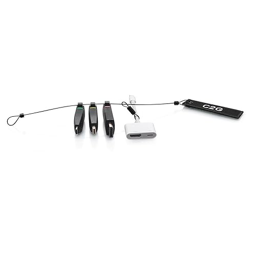 C2G C2G29886 DisplayPort MDP USB-C Lightning Adapter Ring White & Black