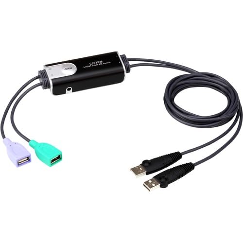 ATEN CS62KM 2-Port USB Boundless Cable KM Switch - 2 Computer(s) - 4 x USB