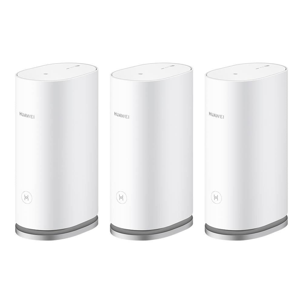 HUAWEI WiFi Mesh 3, Simultaneous Dual-Band WiFi System, Speed up to 2976 Mbps, AX3000 for up to 400 m² Coverage, Smart Roaming for Multi-Levels, 30 Month Warranty, 3 Pack, White