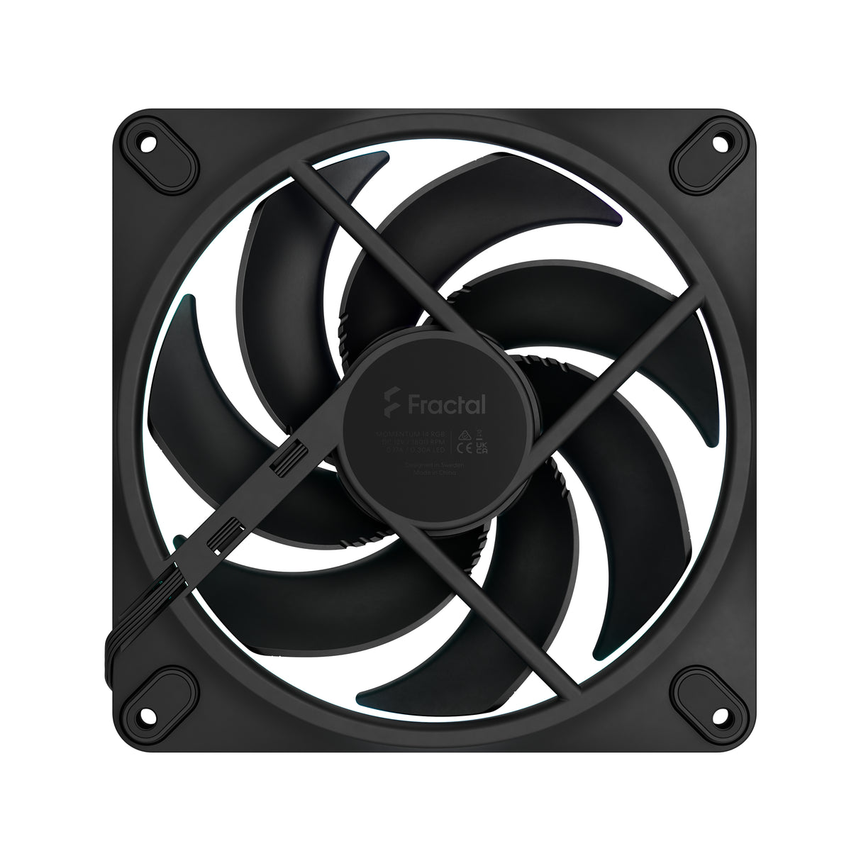 Fractal Design Momentum 14 RGB PWM Black 140 mm ARGB LED FDB (Fluid Dynamic Bearing) PC Case Fan