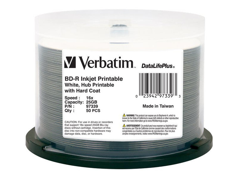 Verbatim BD-R 6x White Inkjet Hub Printable Disc