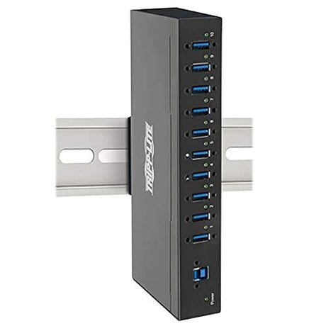 Tripp Lite 10-Port USB 3.0 Hub, Industrial USB Splitter for USB Charging and Data Transfer, 5 Gbps, Iron Housing (U360-010-Ind) 10 Port Industrial