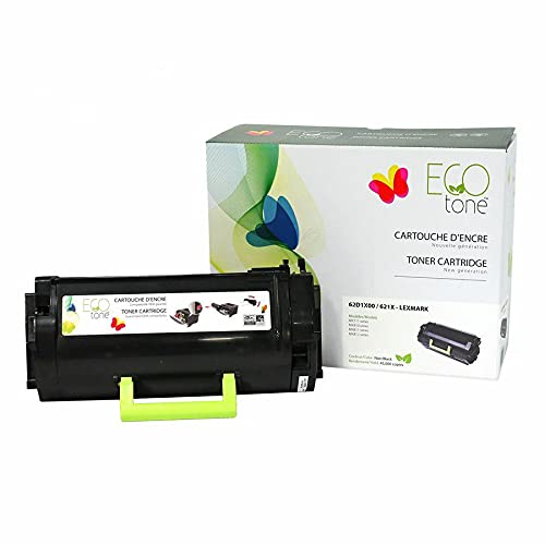 EcoTone Toner Cartridge - Remanufactured for Lexmark 62D1X00 / 621X - Black