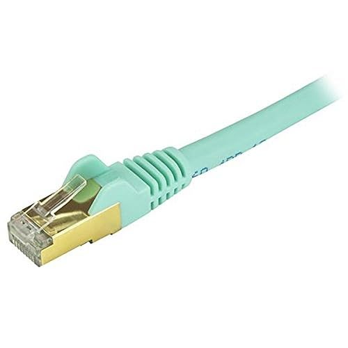 StarTech.com 14 ft CAT6a Ethernet Cable - 10 Gigabit Shielded Snagless RJ45 100W PoE Patch Cord - 10GbE STP CAT6a Network Cable w/Strain Relief - Aqua Fluke Tested UL/TIA Certified (C6ASPAT14AQ) Aqua 14 ft / 4.2m