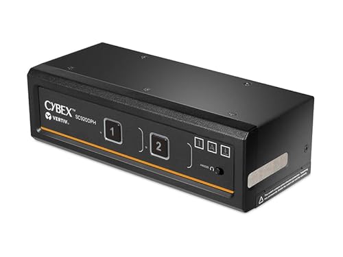 Vertiv Avocent Cybex SC900 Secure Desktop KVM Switch, Dual Head Monitor, 2 Port, Universal DisplayPort, Common Access Card, 4K UHD at 30Hz, NIAP Version 4.0 Certified, TAA Compliant (SC920DPH-400) USB 2-Port SC920 (2-Port)