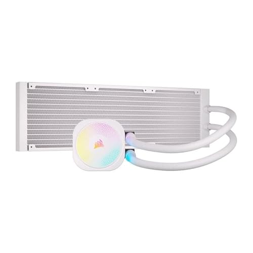 Corsair iCUE Link Titan 360 RX RGB Liquid CPU Cooler – 360mm AIO – 3X RX120 RGB Fans Included – Fits Intel LGA 1851/1700, AMD AM5/AM4 – iCUE Link System Hub Included – White White 360mm AIO
