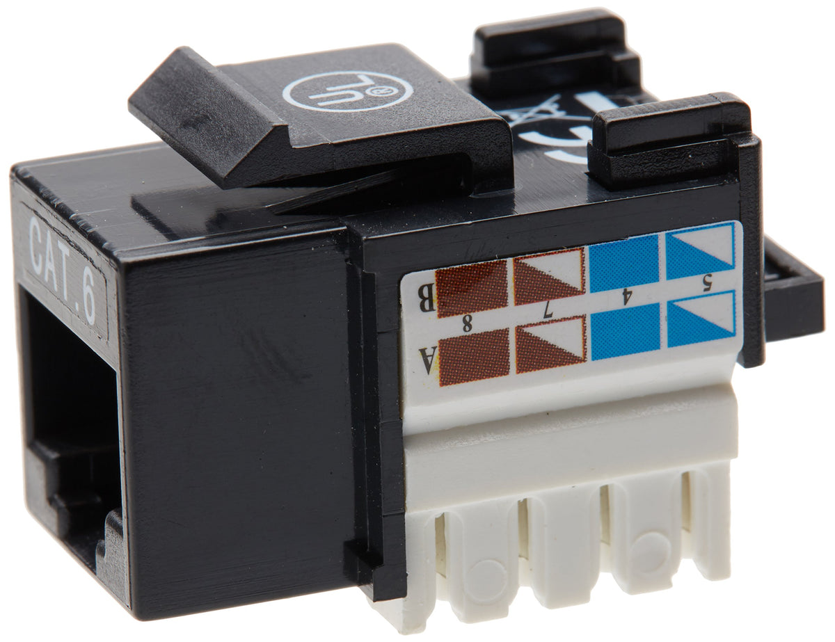 Intellinet Network Cat6 Keystone Jack, UTP, Black, Punch-down