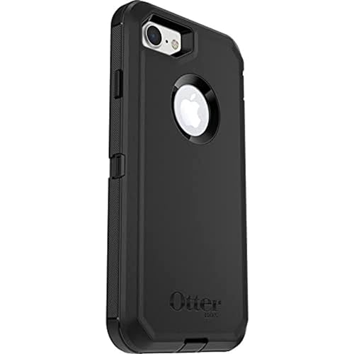 OtterBox iPhone SE 3rd/2nd Gen, iPhone 8/7 (Non-retail/Ships in Polybag) Defender Series Case - BLACK, rugged & durable, with port protection, includes holster clip kickstand