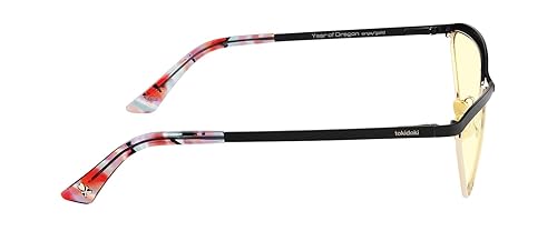 Gunnar Gaming and Computer Glasses - Year of the Dragon - Frame Colour: Onyx - Gold, Amber Max Lens Tint (blocks 98% blue light and 100% UV light) - Blue Light Blocking Glasses, Onyx lens: amber (65%