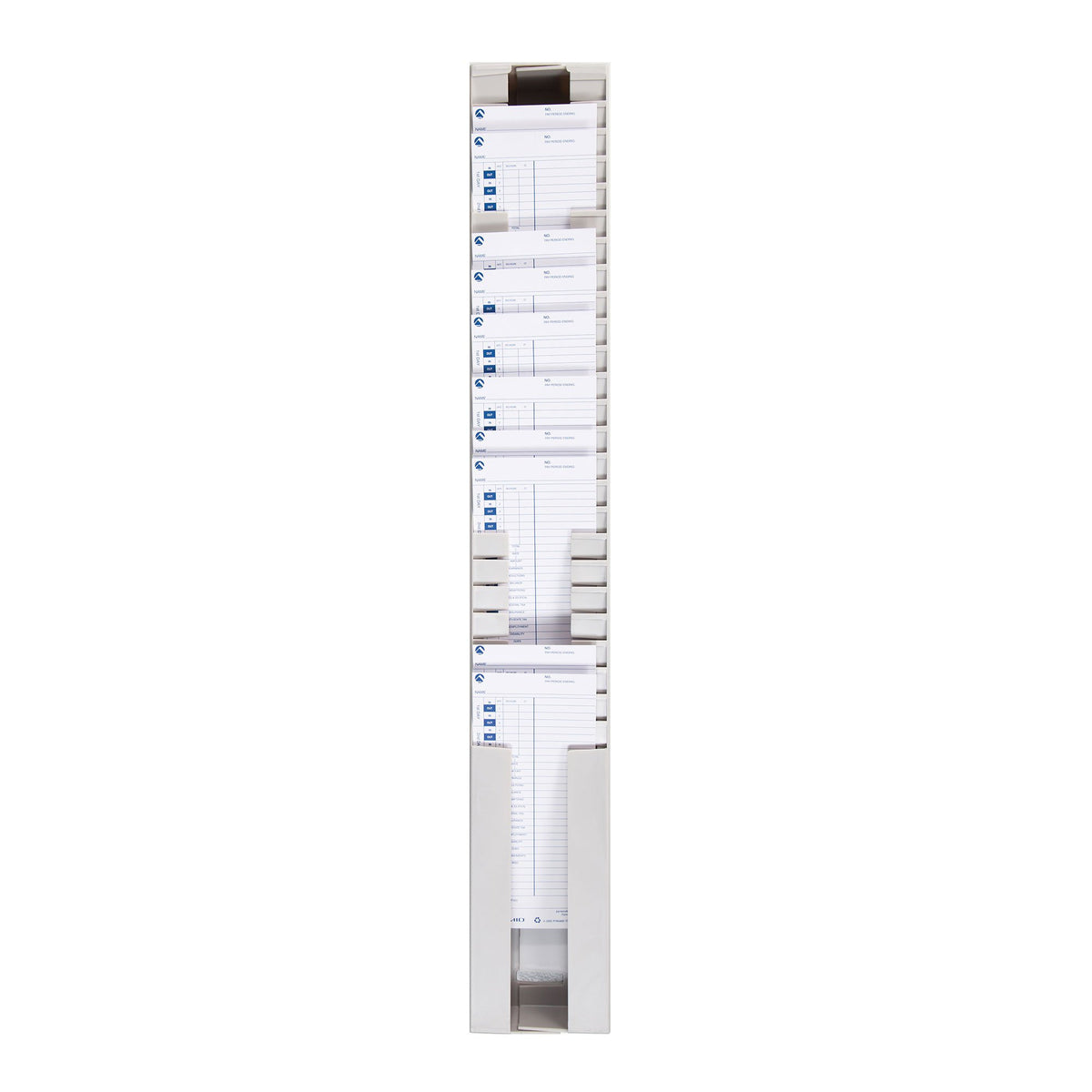 Pyramid Technologies Time Card Rack, 25 Pockets, Plastic, Light Gray