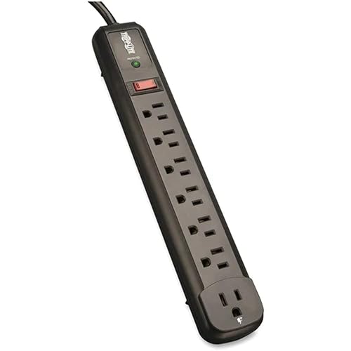 Tripp Lite Surge Protector Power Strip TL P74 RB 120V Right Angle 7 Outlet Black P118-000