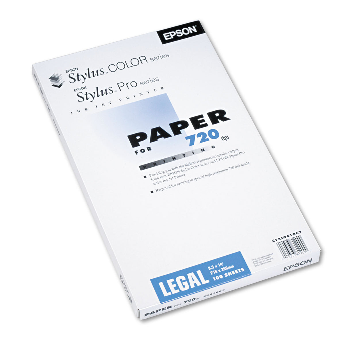 Epson S041067 Presentation Paper Matte Legal Size 100 Sheets