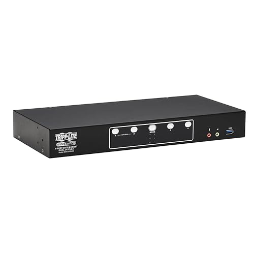 Tripp Lite 4-Port DisplayPort KVM Switch, Control Two Devices with Two Monitors Desktop Switch, UHD 4K @ 60Hz Video, Two USB 3.2 Gen 1 Ports, 3-Year Warranty (B006-DP2UA4)