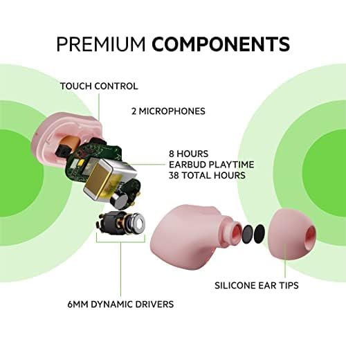 Belkin Wireless Earbuds, SoundForm Play True Wireless Earphones with USB C Quick Charge, IPX5 Sweat and Water Resistant, 38 Hour Play Time for iPhone, Galaxy, Pixel and More - Pink