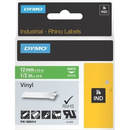 Dymo RHINO 1/2" GREEN VINYL-12MM
