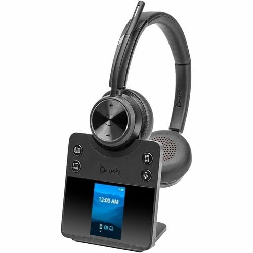 Poly Poly Savi 7420 Office Stereo DECT 1920-1930 MHz Headset - Stereo - Wireless - Bluetooth/DECT 6.0 - 590 ft - 20 Hz to 20 kHz - Over-the-head, On-ear - Binaural - Noise Cancelling Microphone - Blac