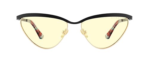 Gunnar Gaming and Computer Glasses - Year of the Dragon - Frame Colour: Onyx - Gold, Amber Max Lens Tint (blocks 98% blue light and 100% UV light) - Blue Light Blocking Glasses, Onyx lens: amber (65%