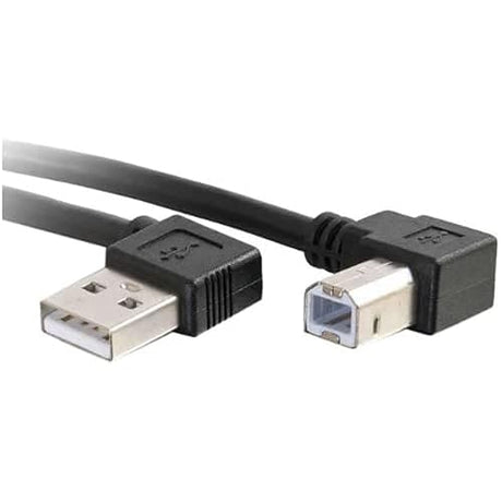 C2G 28111 USB Cable - USB 2.0 Right Angle A Male to B Male Cable, Black (9.8 Feet, 3 Meters)