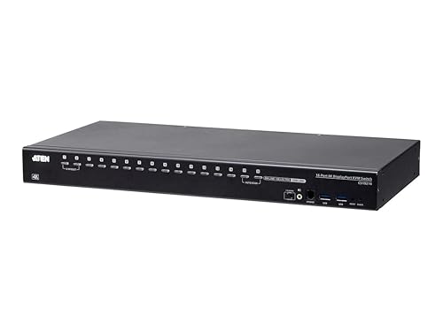 ATEN CS19216 16-Port USB 3.0 4K DisplayPort KVM Switch with Rack Mounting Kit