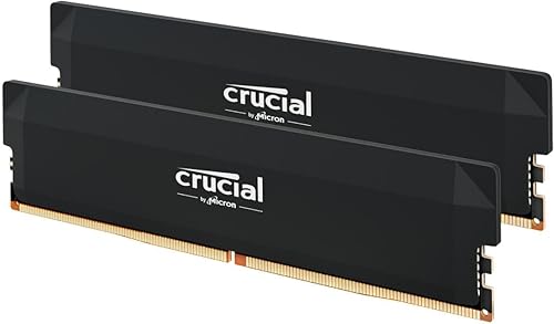 Crucial Pro DDR5 RAM 64GB Kit (2x32GB) 6000MHz CL40, Overclocking Desktop Gaming Memory, Intel XMP 3.0 & AMD Expo Compatible – Black CP2K32G60C40U5B 6000MHz 64GB Kit (2x32GB) Black