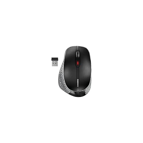 Cherry MW 8C Ergo Wireless & Rechargeable Mouse Ergonomic Right-Handed Bluetooth or Wireless Connection AES-128 Encrypted High-Precision Sensor Black
