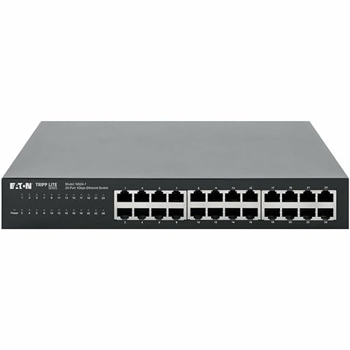 Eaton Tripp Lite Series 24-Port 10/100/1000 Mbps Desktop Gigabit Ethernet Unmanaged Switch, Metal Enclosure