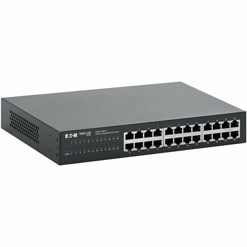 Eaton Tripp Lite Series 24-Port 10/100/1000 Mbps Desktop Gigabit Ethernet Unmanaged Switch, Metal Enclosure