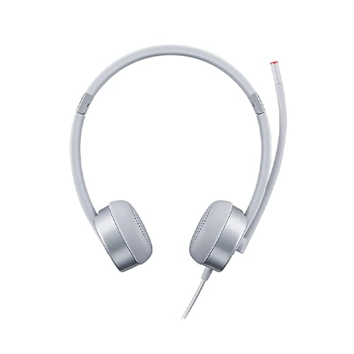 Lenovo 100 Stereo Analog Headset, 3.5mm, 180° Boom Microphone, Memory-Foam Earcups, GXD1B60597, Cloud Grey 3.5 mm Grey