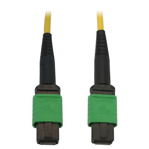 Tripp Lite Single Mode Fiber Optic Patch Cable, 9/125 OS2 MPO to MPO (F/F APC), 12 Fiber, Yellow LSZH Jacket, 3 Meters / 9.8 Feet, Lifetime Limited Manufacturer's Warranty (N390B-03M-12-AP)