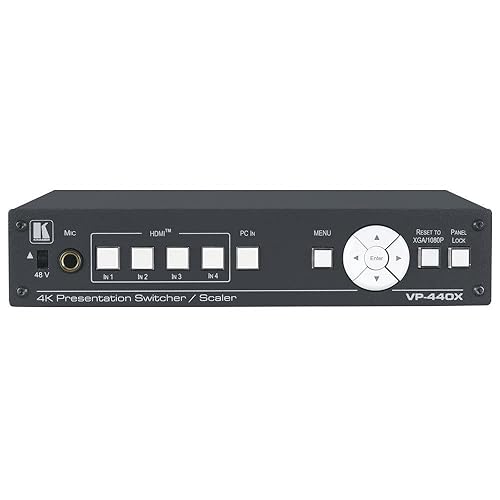 Kramer 18G 4K HDR Presentation Switcher/Scaler - 7 Inputs - HDMI & VGA - USB & Network - PC Compatible