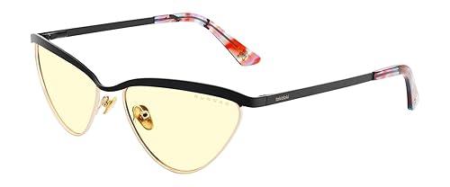 Gunnar Gaming and Computer Glasses - Year of the Dragon - Frame Colour: Onyx - Gold, Amber Max Lens Tint (blocks 98% blue light and 100% UV light) - Blue Light Blocking Glasses, Onyx lens: amber (65%