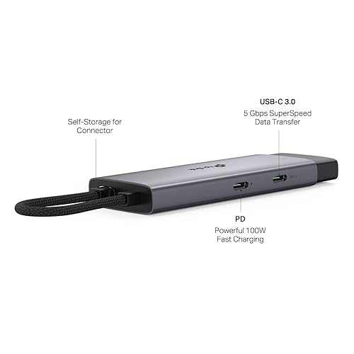 TP-Link USB Type-C 5-in-1 Hub (UH5020C) – 4K HDMI 60Hz, 100W PD Charging, 5Gbps USB-C & 2 USB-A Ports, Plug & Play, Aluminum Alloy, Braided Cable, Compatible with Windows, macOS, iPadOS, ChromeOS 5-Port USB-C