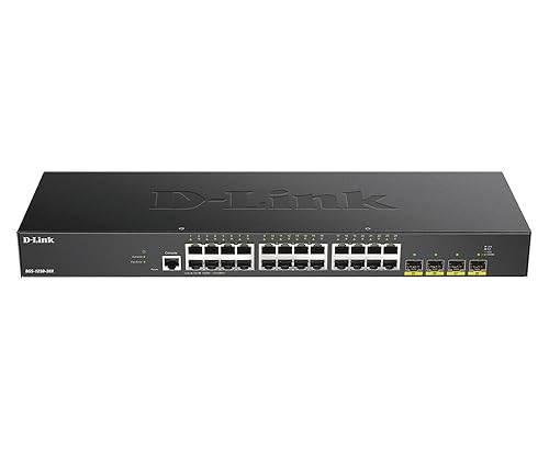 D-Link Ethernet Switch, 28 Port Smart Managed Gigabit Ethernet w/ 4 10G SFP+ Ports Uplink, Business Network 6kV Surge Protection (DGS-1250-28X)