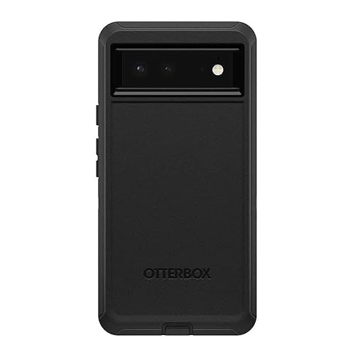 OTTERBOX Google Pixel 6 Defender Series Case - Black 77-84007, Multi-Layer defense, 4x Military standard, Holster Kickstand, Port protection