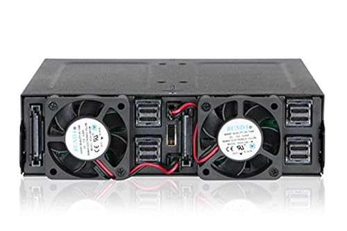 ICY DOCK Rugged 4 x 2.5 NVMe U.2/U.3 SSD PCIe 4.0 Mobile Rack Enclosure for 5.25 Bay (4 x Mini-SAS HD) | ToughArmor MB699VP-B