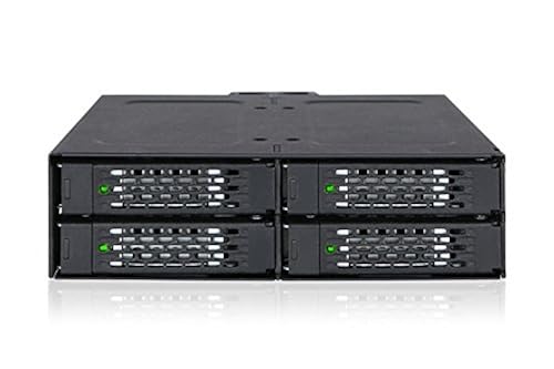 ICY DOCK Rugged 4 x 2.5 SAS/SATA HDD/SSD Mobile Rack Enclosure for 5.25 Bay (with Fan Control) | ToughArmor MB607SP-B