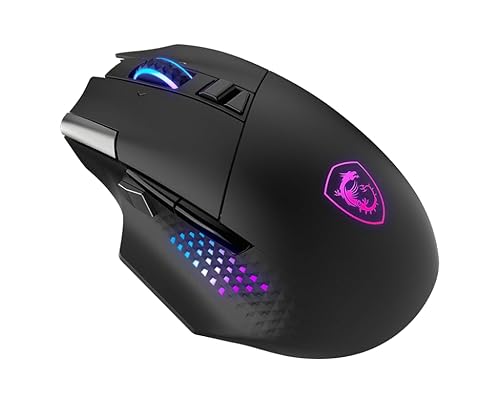 MSI Versa PRO W Gaming Mouse, 26000 DPI, 70M+ Clicks, OMRON Optical Micro Switch, Optical Sensor, Ergonomic Ambitextrous Hand Design, RGB Light