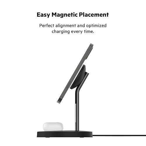 Belkin MagSafe 2-in-1 Wireless Charging Stand for Apple iPhone 13, 14, 15, 16, & AirPods - Fast Charging Station for Multiple Devices - Black Black 2 in 1 Stand