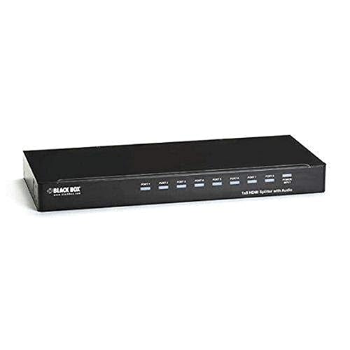 Black Box 1 x 8 HDMI Splitter with Audio - Audio Line In - Audio Line Out - 1 x HDMI In