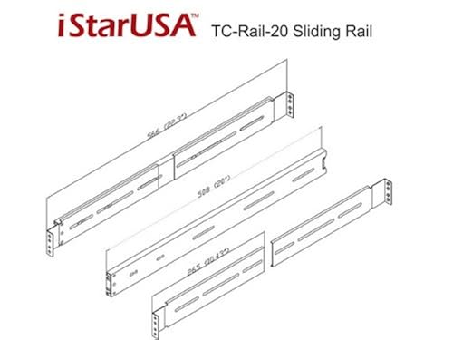 iStarUSA TC-Rail-20 20-Inch Sliding Rail Kit for Most Rackmount Chassis,Silver