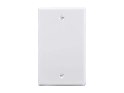 Monoprice 1-Gang Blank Wall Plate - White for Home,Office, Personal Install