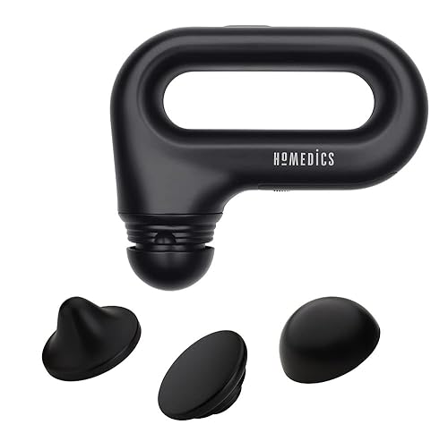 HoMedics Portable Full Body Vibration Massager, Effective Targeted and Full-Body Massage, High & Low Intensity Levels, Ergonomic Easy-Grip Handle 3 Interchangeable Attachments, 2 AA Batteries included