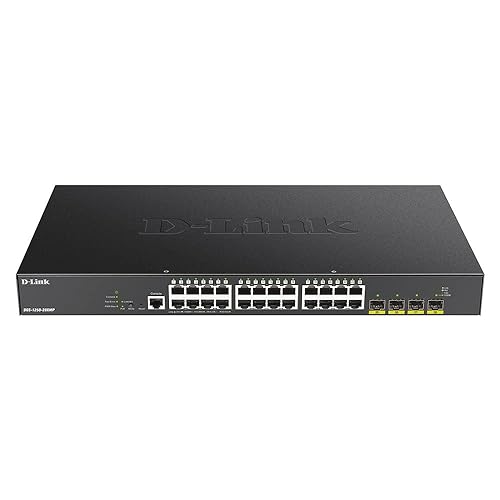 D-Link 28-Port 10-Gigabit Smart Managed PoE Switch - 28 Ports - Manageable - 3 Layer Supported - Modular - 370 W PoE Budget - Twisted Pair, Optical Fiber - PoE Ports - Lifetime Limited Warranty