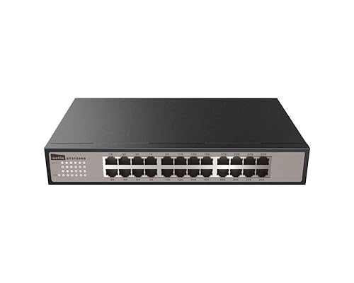 Netis 24 Port Unmanaged Gigabit Switch, Desktop Ethernet Splitter, Ethernet Hub, Plug and Play, Fanless Quite, Traffic Optimization, Sturdy Metal, Rack mountable with Included mounting Bracket 24 Port Gigabit