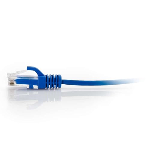 C2G 1071 C2G 6in Cat6 Snagless Unshielded (UTP) Slim Ethernet Network Patch Cable - Blue,0.5ft 0.5ft Blue