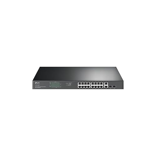 TP-Link TL-SG1218MP 16 Port Gigabit PoE Switch 16 PoE+ Ports @250W, w/ 2 Uplink Gigabit Ports + 2 Combo SFP Slots Plug & Play Sturdy Metal Rack-mountable 18 Port w/ 16 PoE+ Port 18 Port | 16 PoE+, 250W
