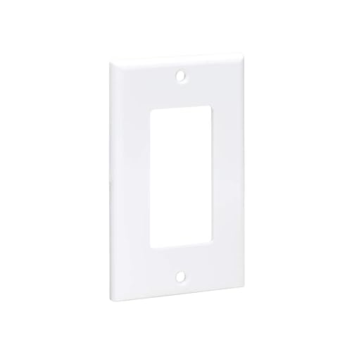Tripp Lite Single Gang Wall Plate, 1-Gang Decora Style Face Plate, Device Plate Cover, Vertical, White (N042-100-WH) Single-Gang Face Plate