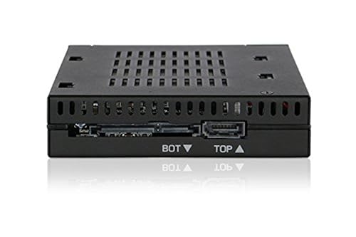 ICY DOCK Dual 2.5” SSD Dock Trayless Hot-Swap SATA / SAS Mobile Rack for Ext 3.5” Bay | flexiDOCK MB522SP-B