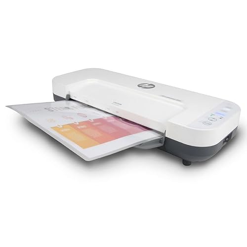HP - Hot & Cold Laminator Machine with 50 Laminating Pouches, 9.2-Inch Thermal Laminator with 4 Rollers, Ideal for Photos & Documents