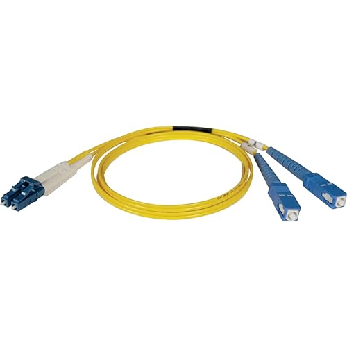 Tripp Lite Duplex Singlemode 9/125 Fiber Patch Cable (LC/SC), 15M (50-ft.)(N366-15M) , Yellow